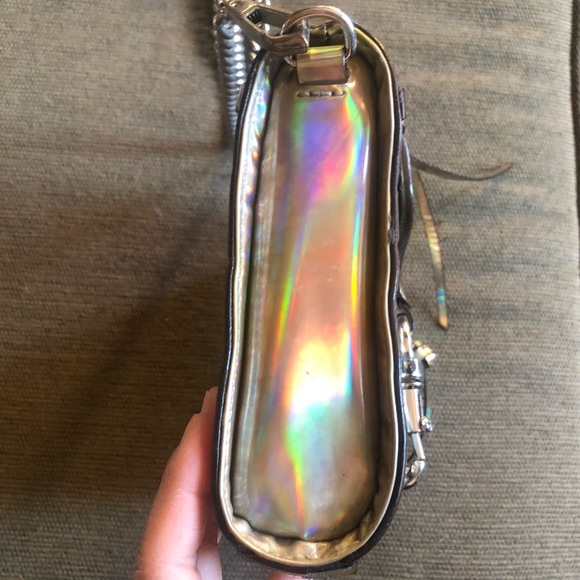 Rare Holographic Iridescent Hologram Rebecca Minkoff Mini Mac EUC - Picture 7 of 17